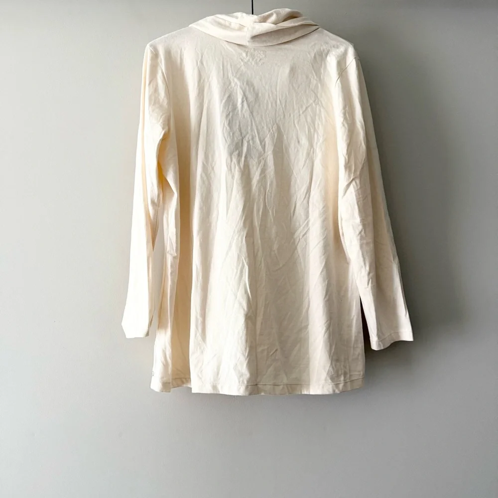 NWT NEON‎ BUDDHA Tie Cowl-Neck Tee Soft Jersey Slub Long Sleeve Top - Picture 5 of 5